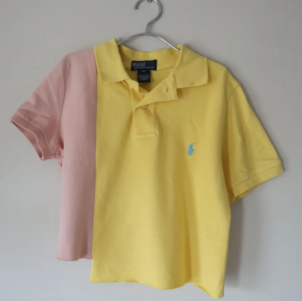 Reworked Cropped Polo Ralph Polo Shirt